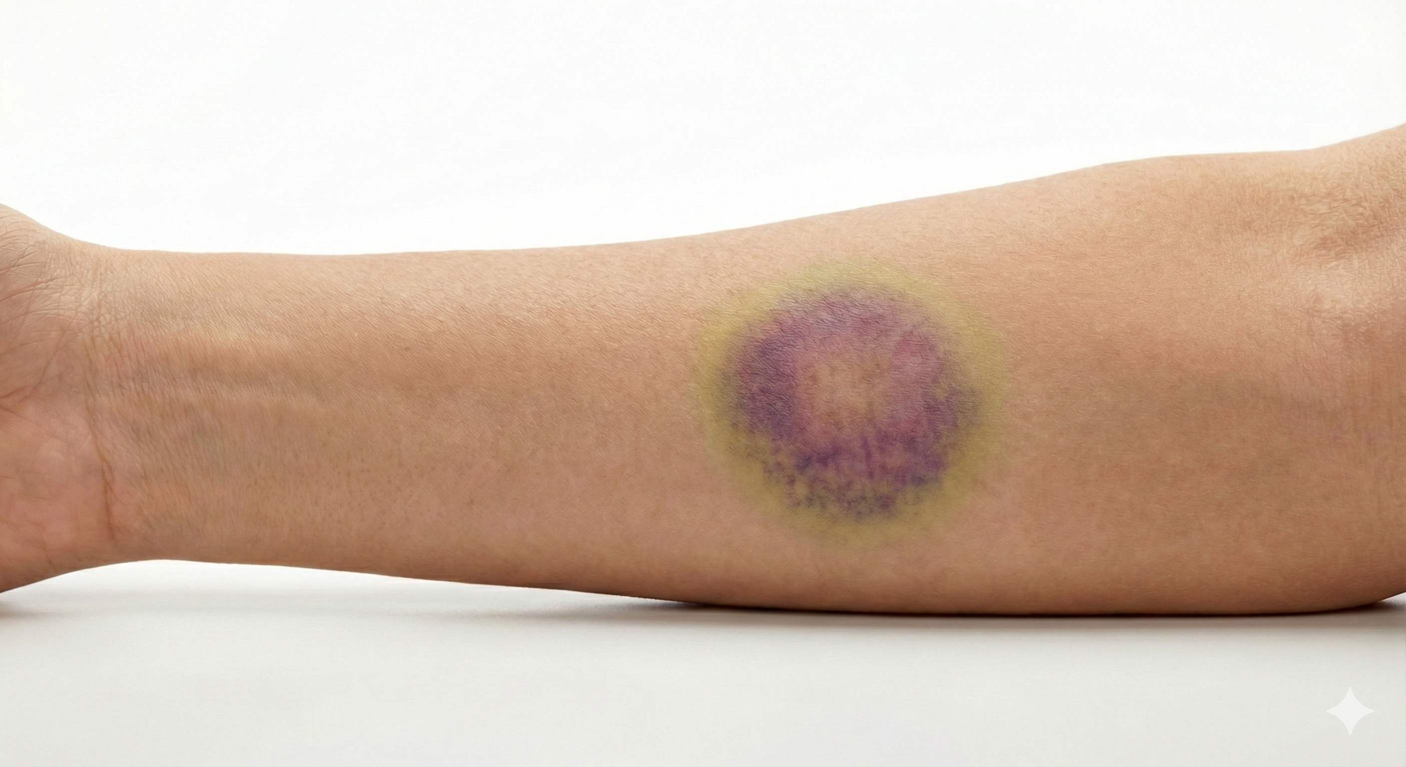 Bruise after 24 hours of Unmark treatment - noticeably lighter